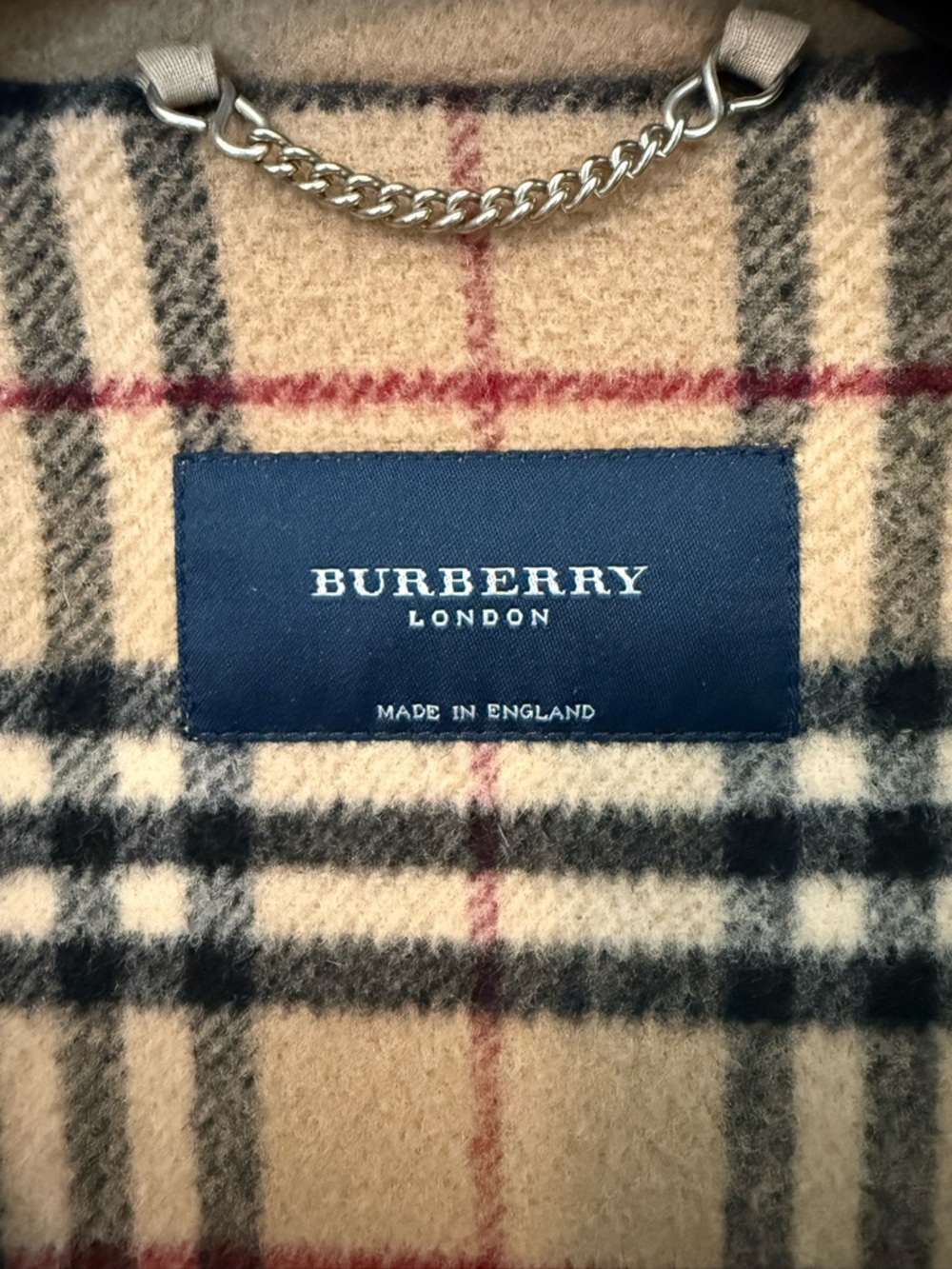 Burberry Camel Wool Pea Coat with Signature Check Lining - Picture 2 of 14